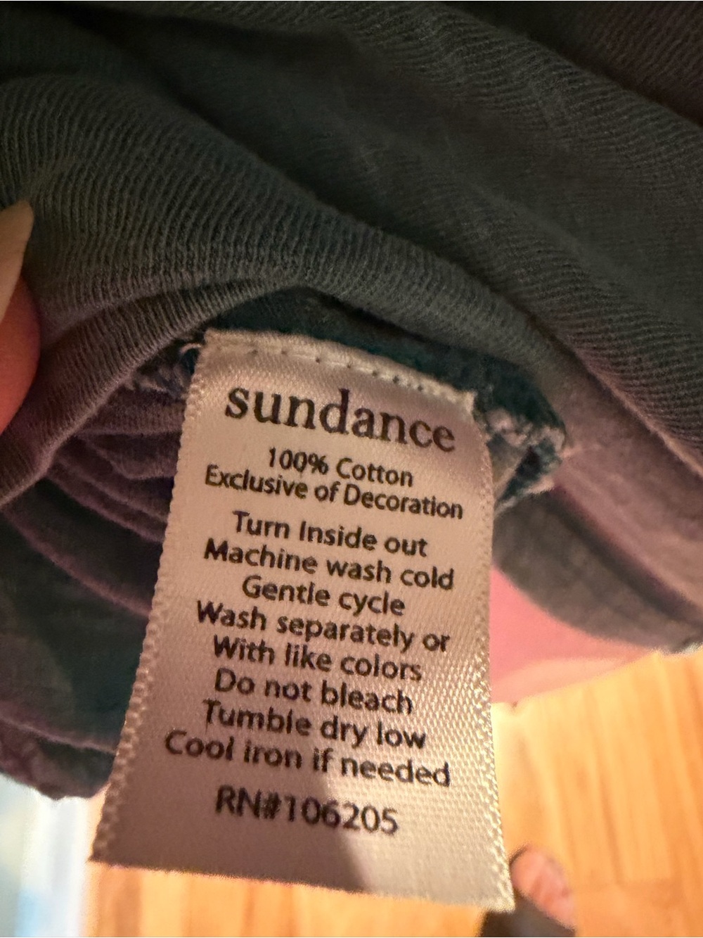 Sundance Teal Henley Long Sleeve with Multicolor Floral Embroidery - Picture 5 of 5